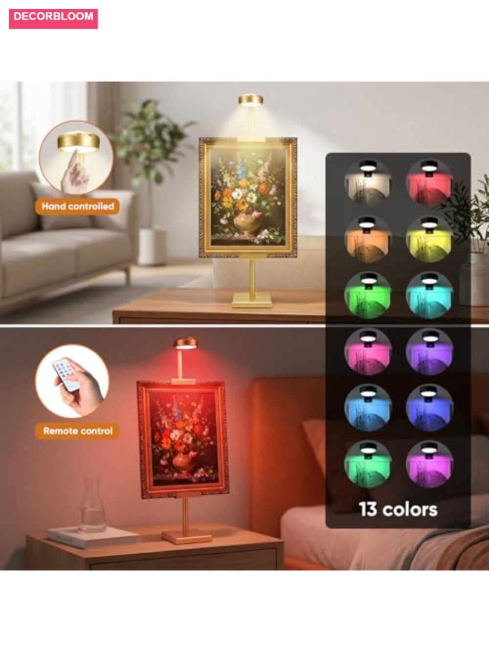 Adjustable Tabletop Easel Stand with Rechargeable 13RGB Light - Picture 5 of 6